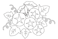 無料のたくさんの朝顔（あさがお）のぬりえ | ぬりえパーク