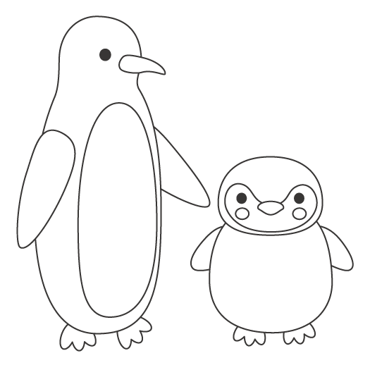 ペンギン イラスト 無料 白黒