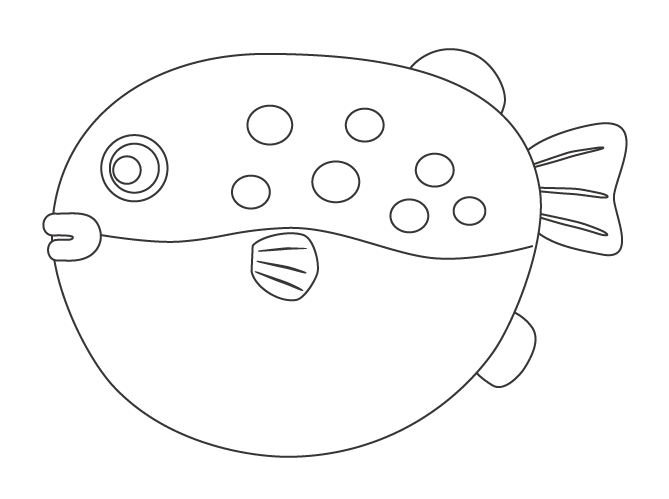 無料のフグのぬりえ ぬりえパーク