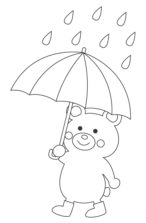 雨 ぬりえ