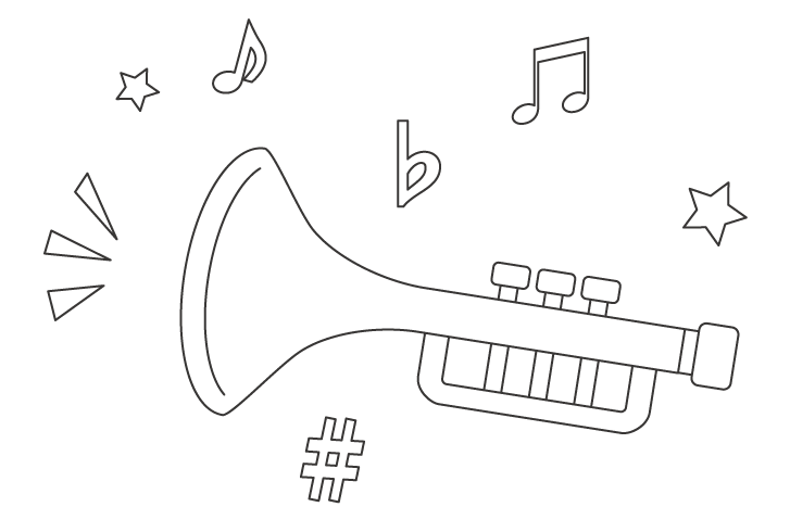 楽器のタグのぬりえ素材 ぬりえパーク 2