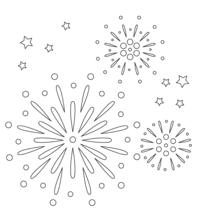 無料の打ち上げ花火のぬりえ | ぬりえパーク