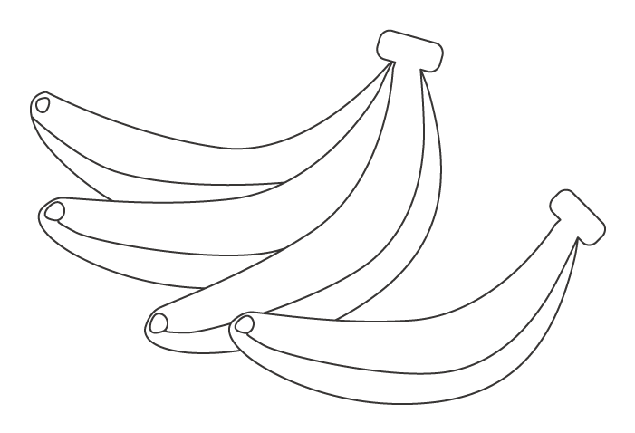 無料の果物 バナナのぬりえ ぬりえパーク