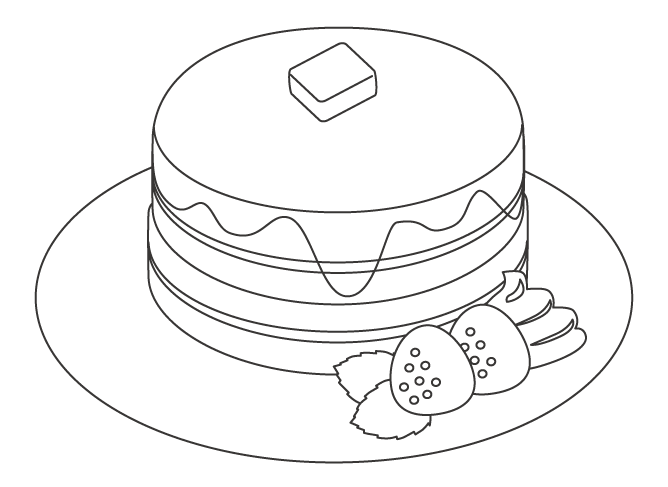 パンケーキのぬりえ