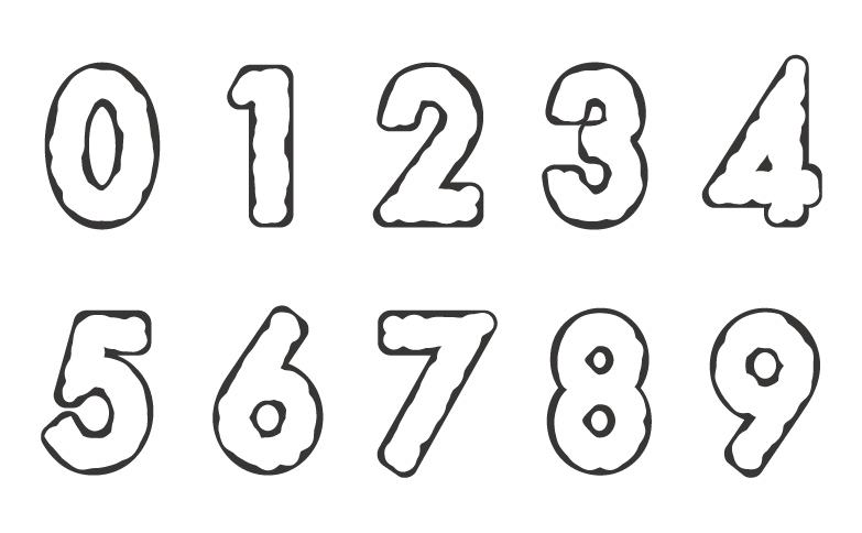 数字のタグのぬりえ素材 ぬりえパーク