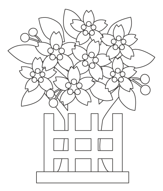 無料のひまわりの花束と父の日のメッセージカードのぬりえ ぬりえパーク