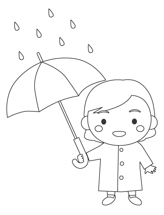 梅雨のぬりえ素材 ぬりえパーク