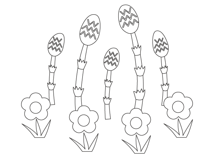 3月のタグのぬりえ素材 ぬりえパーク