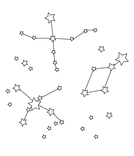 星座のタグのぬりえ素材 ぬりえパーク