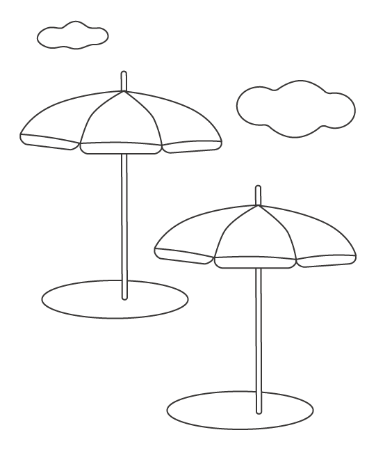無料の夏 ビーチパラソルのぬりえ ぬりえパーク