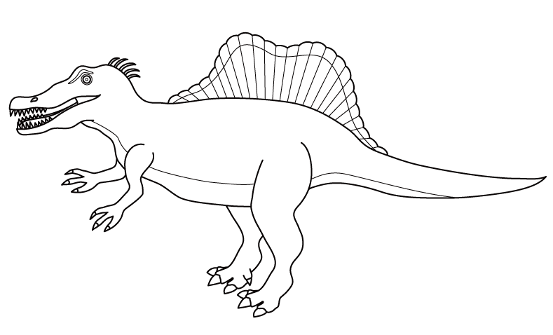 スピノサウルスのぬりえ