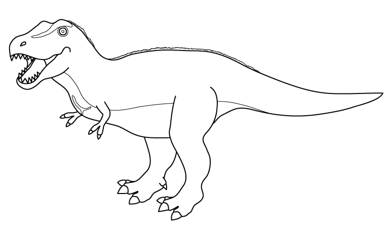 ティラノサウルスのぬりえ