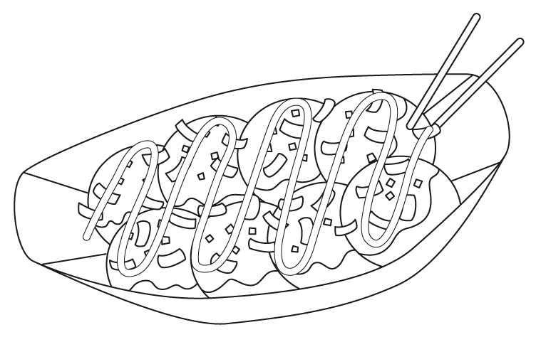 たこ焼きのぬりえ