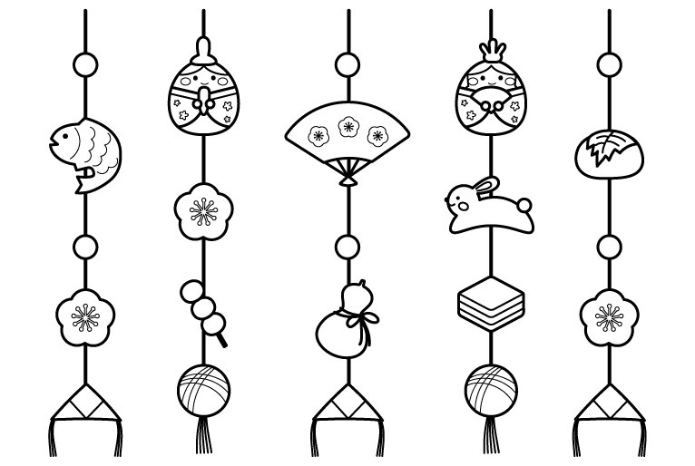 つるし雛（つるし飾り）のぬりえ