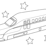 星とE5系の新幹線のぬりえ