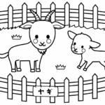 動物園のヤギのぬりえ