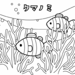カクレクマノミのぬりえ