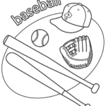 野球道具のぬりえ