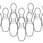 ボーリングのピンのぬりえ