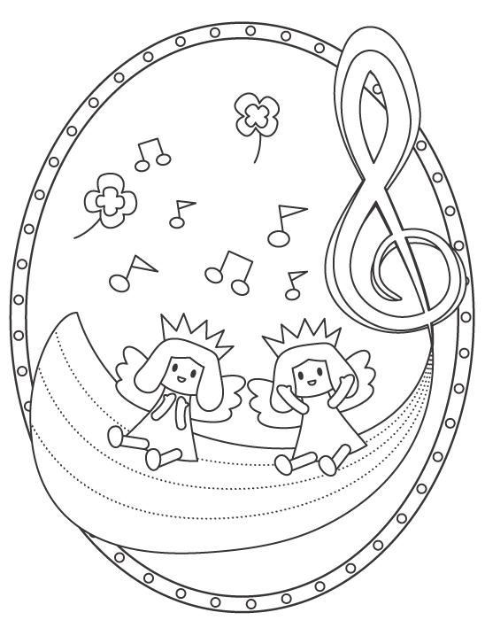 妖精と音楽のぬりえ