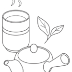 新茶（緑茶）のぬりえ