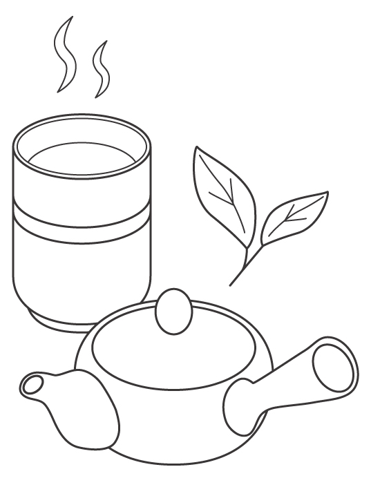 新茶（緑茶）のぬりえ
