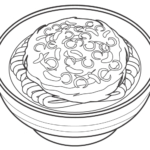 かき揚げうどんのぬりえ