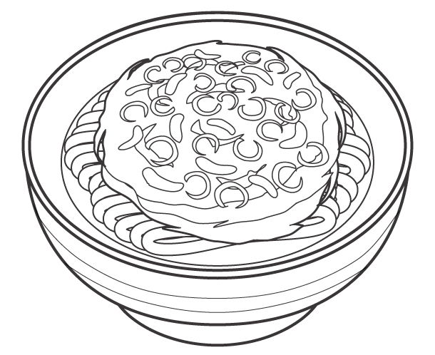 かき揚げうどんのぬりえ