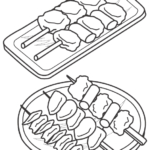 いろいろな焼き鳥のぬりえ