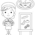 パン屋さんのぬりえ