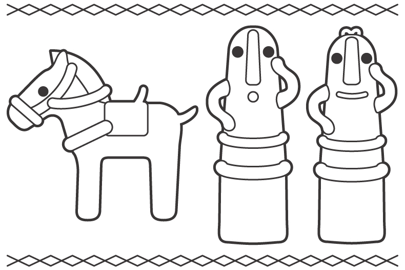 埴輪（はにわ）のぬりえ