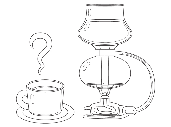 サイフォン式コーヒーのぬりえ