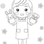 保育士さんのぬりえ