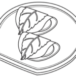 桜もち（桜餅）のぬりえ