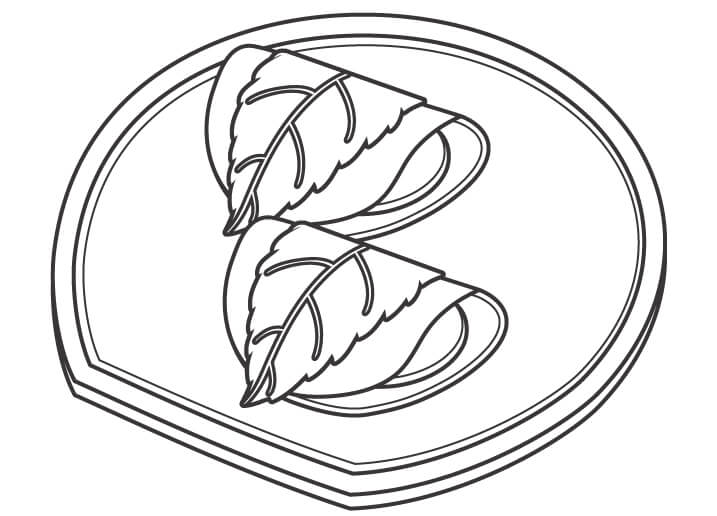 桜もち（桜餅）のぬりえ