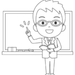 学校の先生のぬりえ