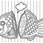 ほくほくのたい焼きのぬりえ