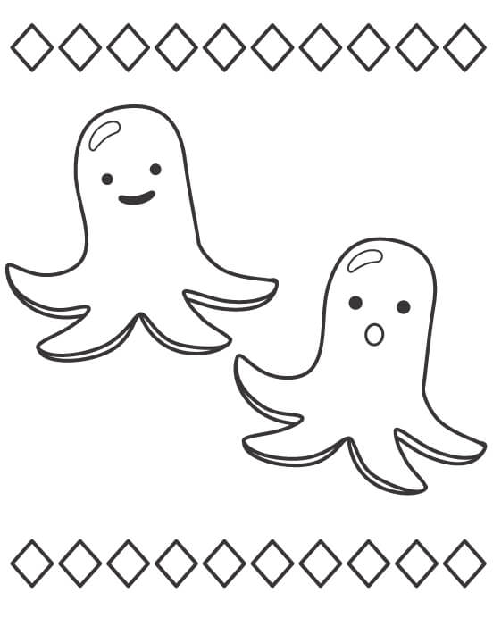 タコさんウインナーのぬりえ