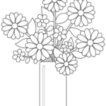 花瓶に生けた花のぬりえ