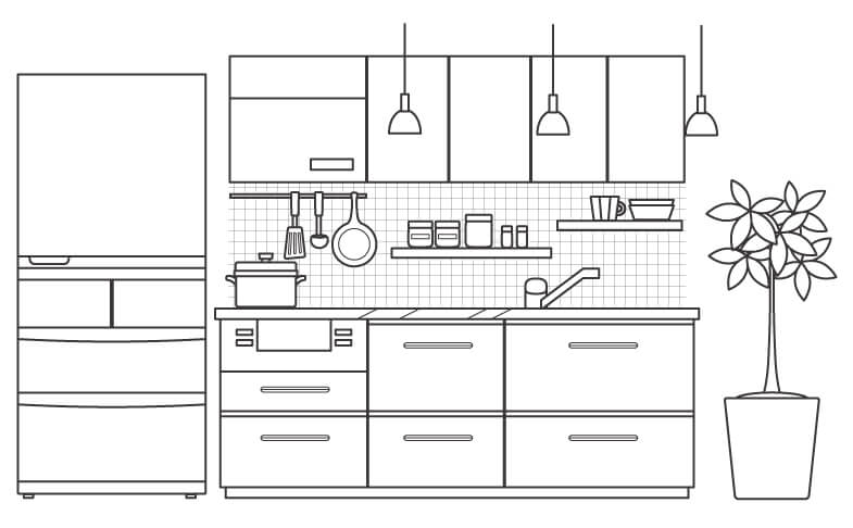 キッチンのぬりえ