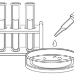 スポイトや試験管のぬりえ