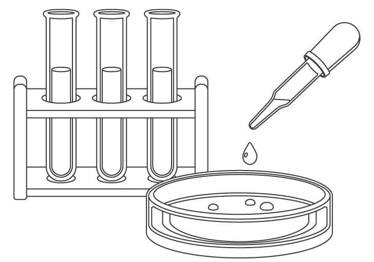 スポイトや試験管のぬりえ