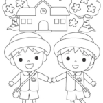 入園する子どもたちのぬりえ