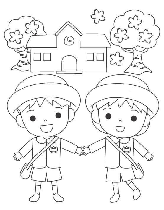 入園する子どもたちのぬりえ