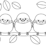 スズメ団子のぬりえ