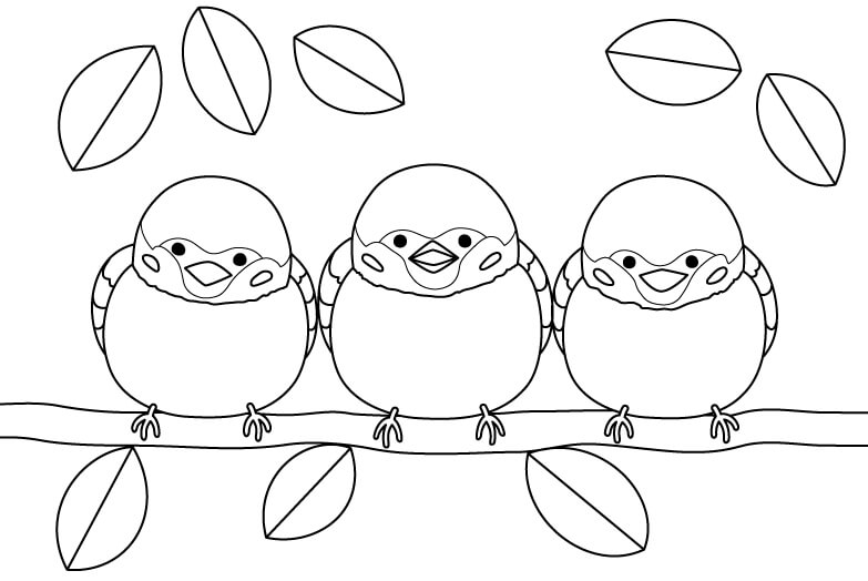 スズメ団子のぬりえ