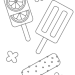 いろいろなアイスキャンディーのぬりえ