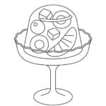フルーツゼリーのぬりえ
