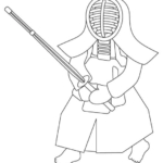 剣道のぬりえ