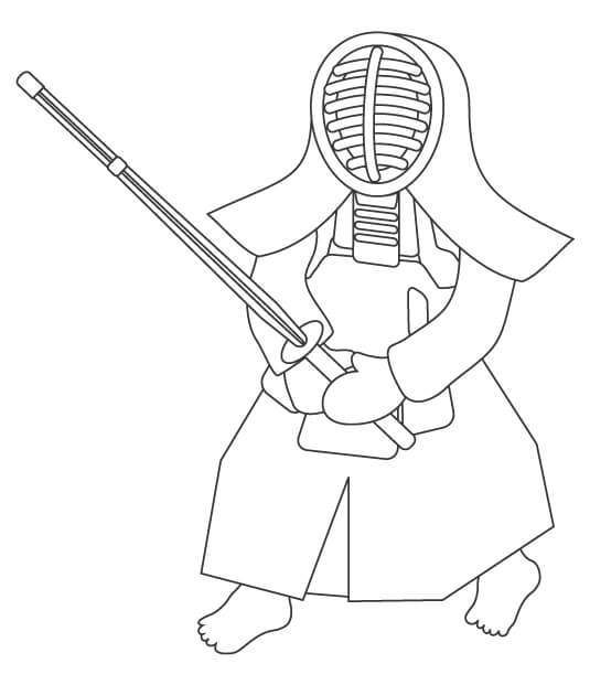 剣道のぬりえ